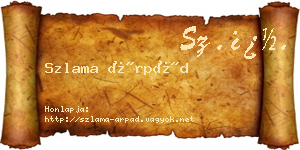 Szlama Árpád névjegykártya
